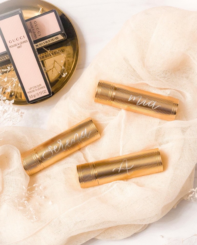 Hand Engraved Gucci Lipsticks by Ink & Innuendos