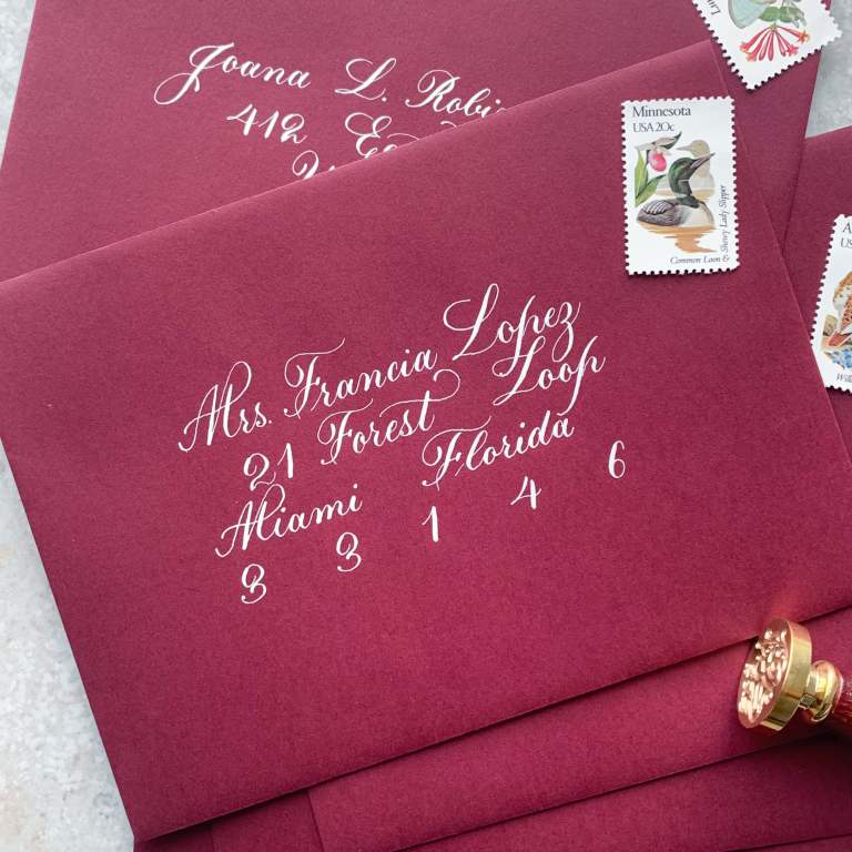 Calligraphy Miami Envelope Addressing Sanique Calligraphy 768x768