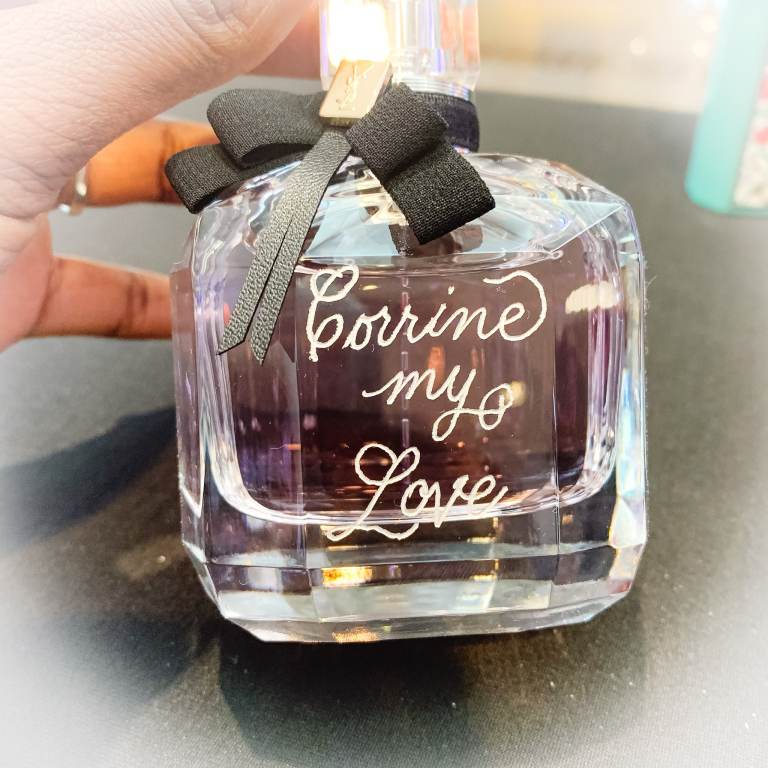 Engraved Perfume Miami Engraving Sanique Calligraphy 768x768