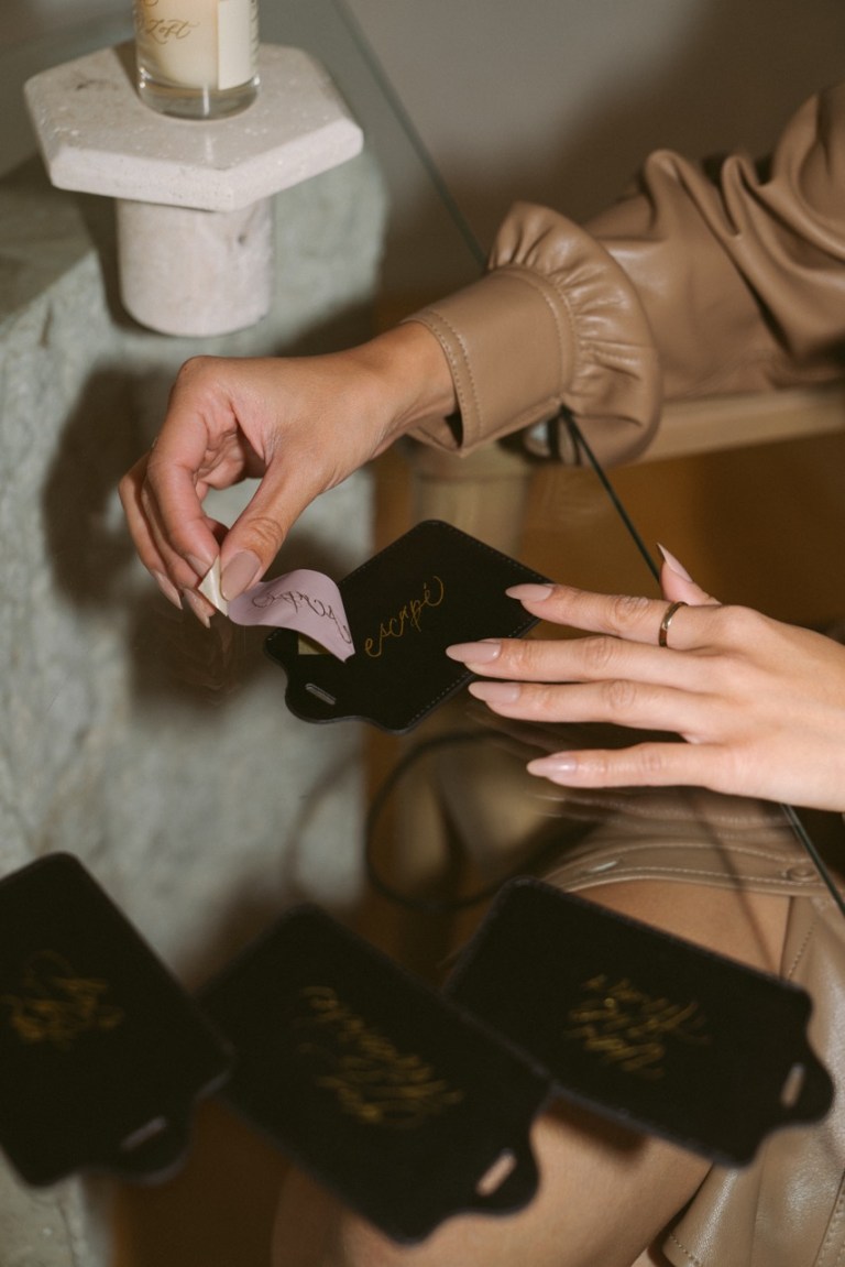 Live Leather Gold Foiling Ink and Rhythm Calligraphy 768x1151