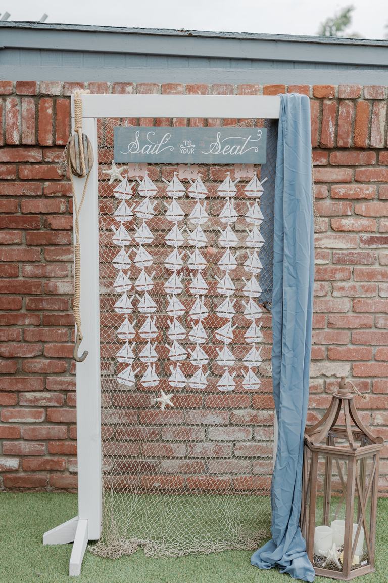 Boathouse Themed Wedding Escort Display