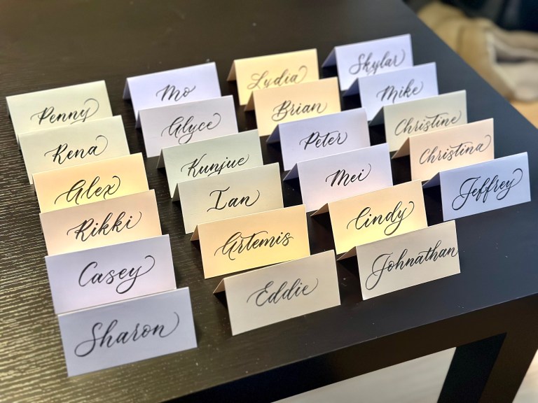 Calligraphy place cards- Modern