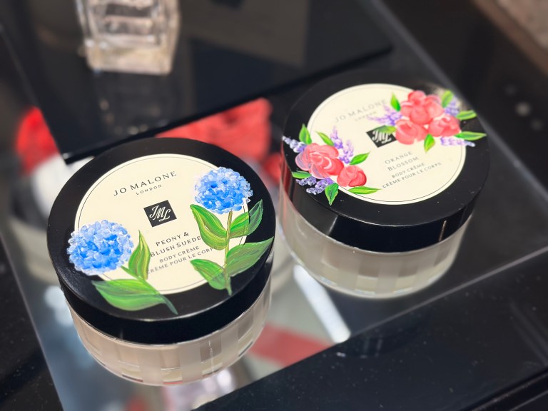 Bottle painting on caps of bottles- Jo Malone