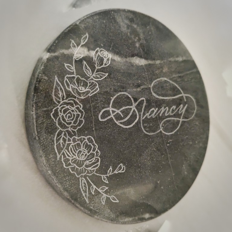 Houston Calligraphy and Engraving The Beaux Arts marble coaster florals spencerian 1 768x768