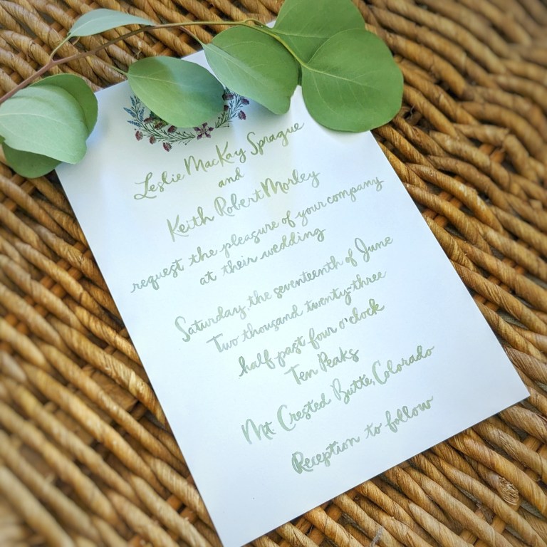 Houston Texas calligraphy engraving and live events water color invitation 768x768