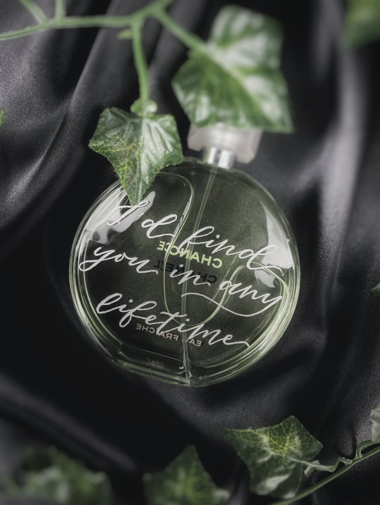 seattle chanel fragrance engraving calligraphy live event artist 768x1021
