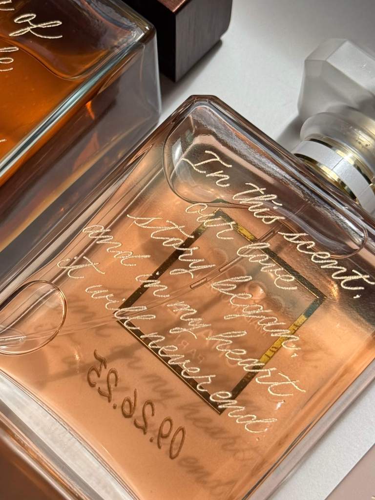 engraved perfume bottle custom message wedding gift heirloom ink studio 768x1024