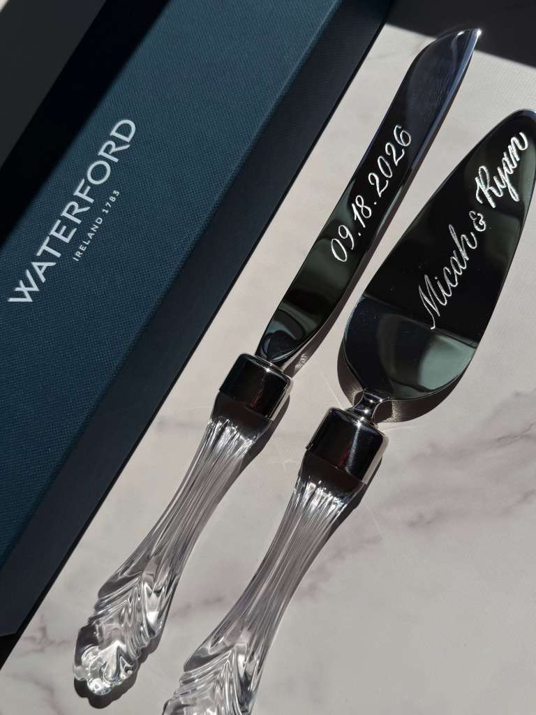 engraved waterford wedding cake knife server set heirloom ink studio st louis 768x1024